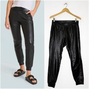 Commando Faux Leather Jogger Pants x Revolve Black Size Medium